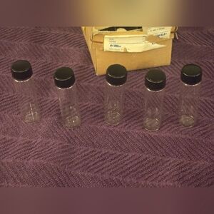 Vintage Clear Glass Vials with Screw Top Lids - 15 mL - SOLD AS SET OF 5